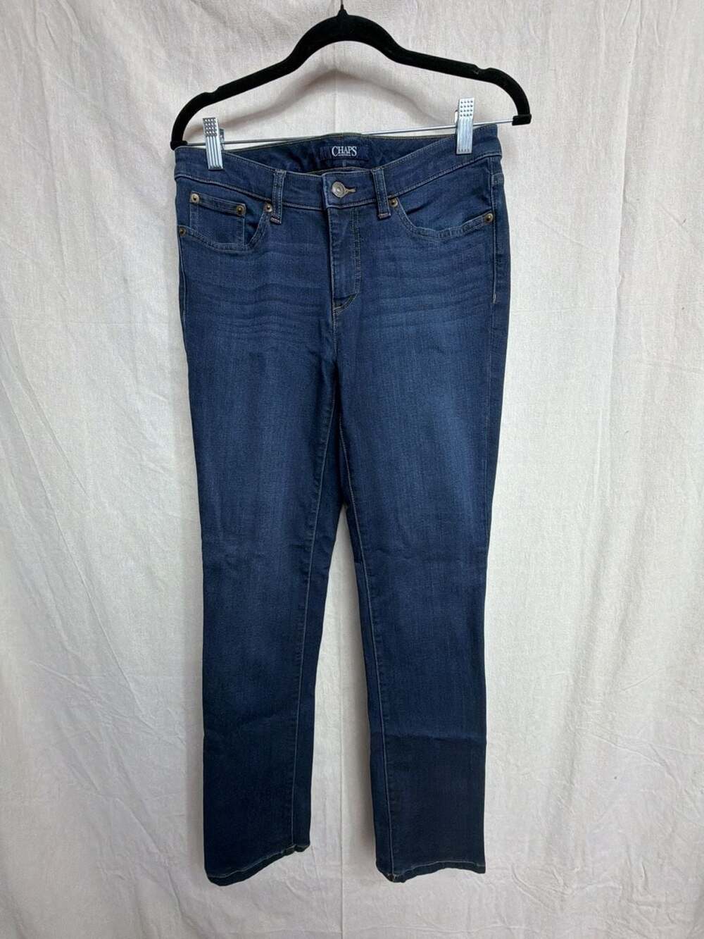 Chaps Petite Madden Straight Dark Wash Denim Jeans Size 6P